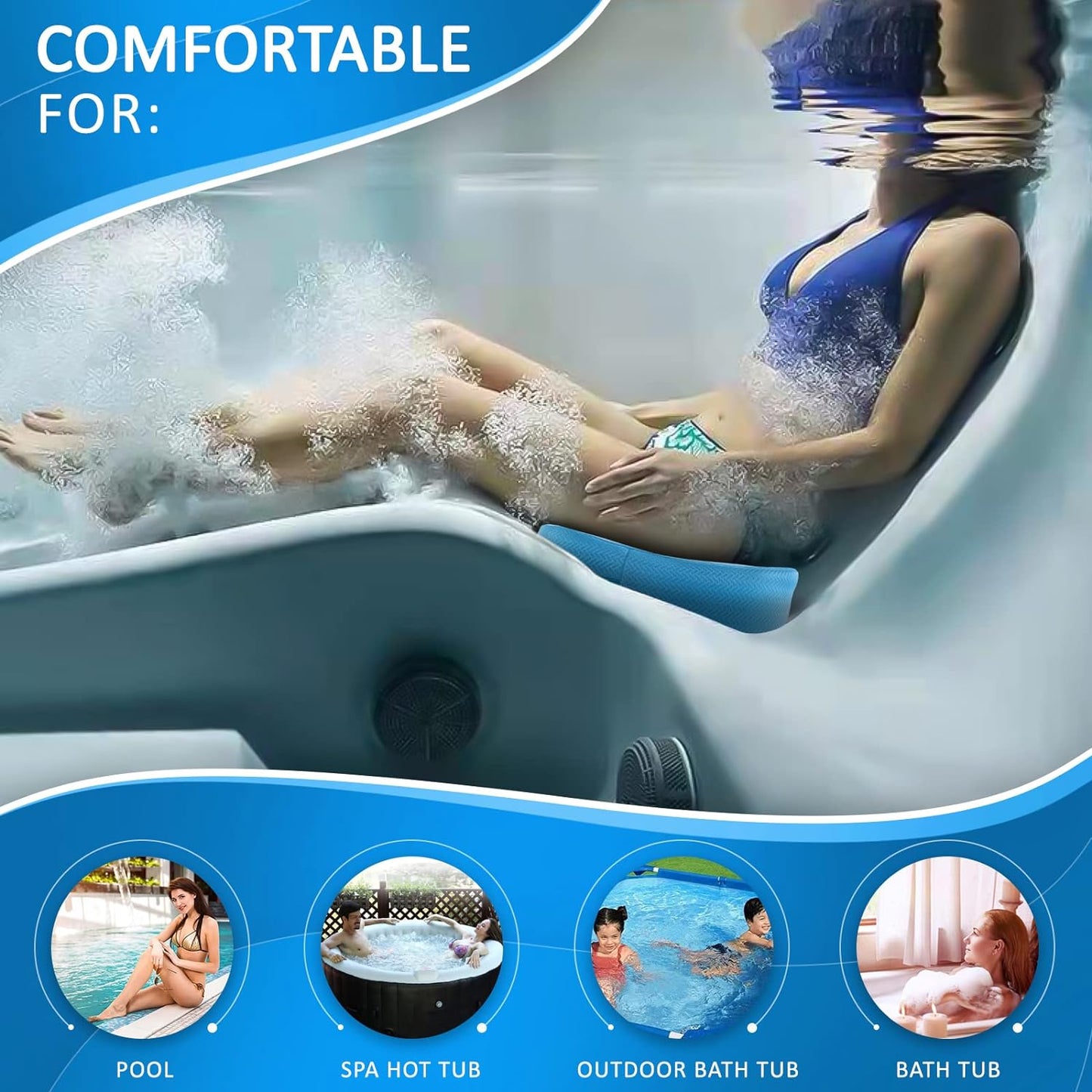 Weighted Hot Tub Booster Seat, 15 X 12 X 5 Inches - 3D Air Mesh Thick Soft Bath Seat with Non-Slip Micro Dot Bottom and 5 Weighted Sections - Quick Dry Bath Accessories