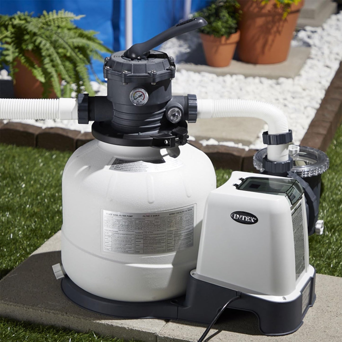 SX2800 Krystal Clear Sand Filter Pump for above Ground Pools: 2800 GPH Pump Flow Rate – Improved Circulation and Filtration – Easy Installation – Improved Water Clarity – Easy-To-Clean