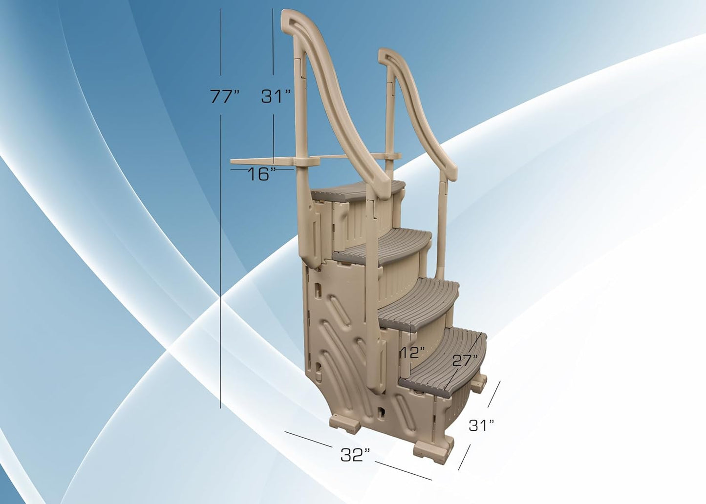 Inc. above Ground Swimming Pool Curve Base Steps - CCX-AG