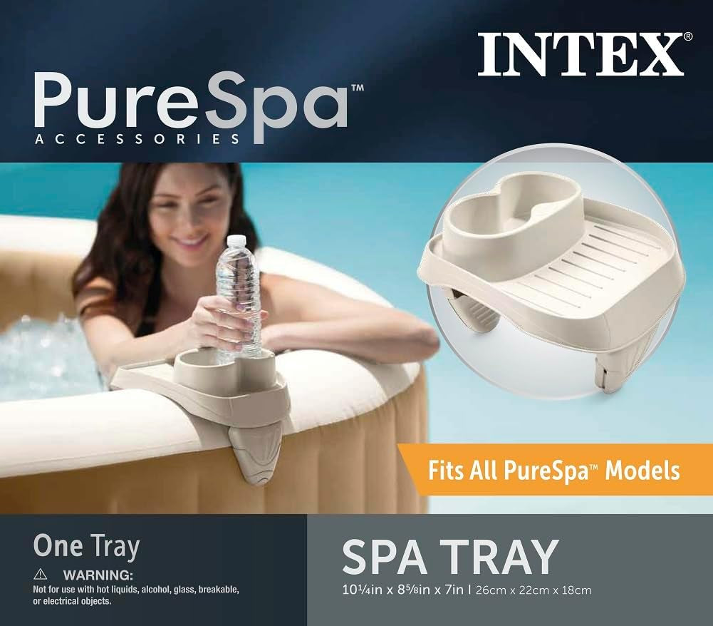 Purespa Attachable Cup Holder for Spa Wall, Pool and Hot Tub Accessory for Drinks That Holds 2 Standard Sized Beverages, Tan, (8 Pack)