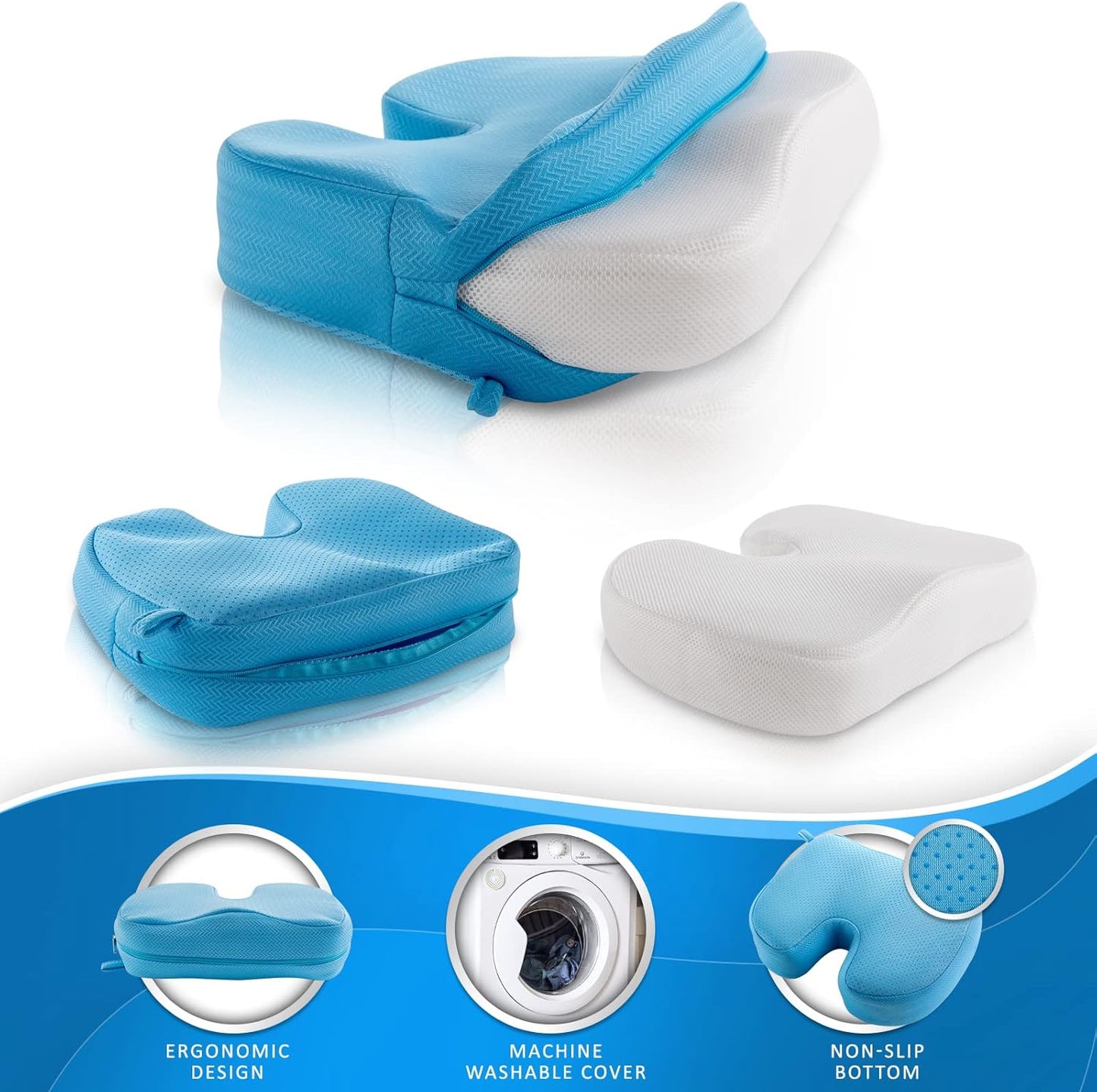 Weighted Hot Tub Booster Seat, 15 X 12 X 5 Inches - 3D Air Mesh Thick Soft Bath Seat with Non-Slip Micro Dot Bottom and 5 Weighted Sections - Quick Dry Bath Accessories