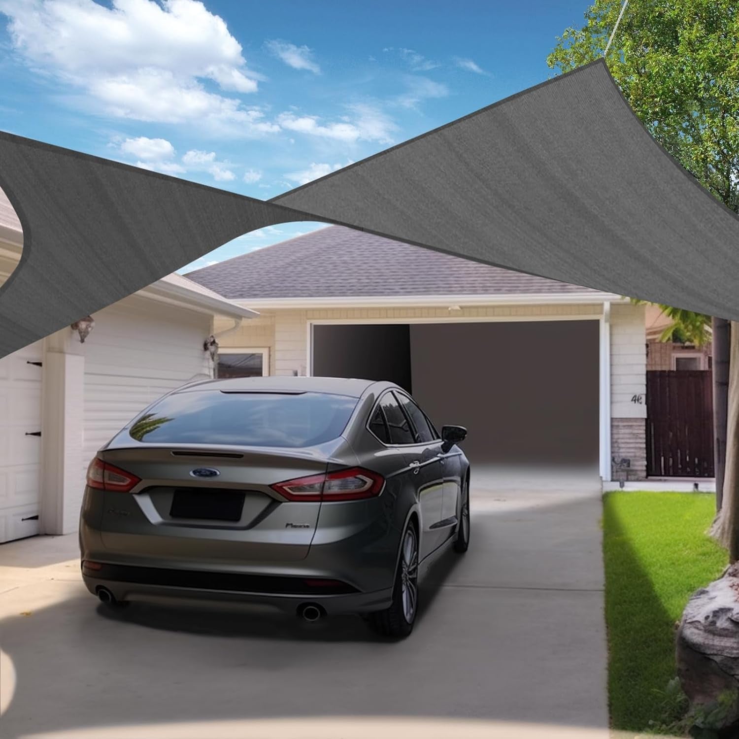 Sun Shade Sail Curved 20'X26' Dark Gray Rectangle Outdoor Shade Cover UV Blovk Canopy for Patio Garden Backyard Heavy Duty Permeable 185GSM (We Make Custom Size)