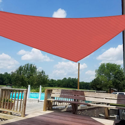 26' X 26' X 26' Sun Shade Sail Triangle Outdoor Canopy Cover UV Block for Backyard Porch Pergola Deck Garden Patio (Red)