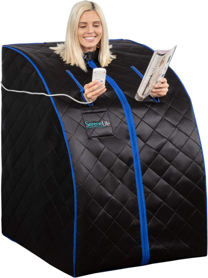 Portable Infrared Home Spa | One Person Sauna | with Heating Foot Pad and Portable Chair