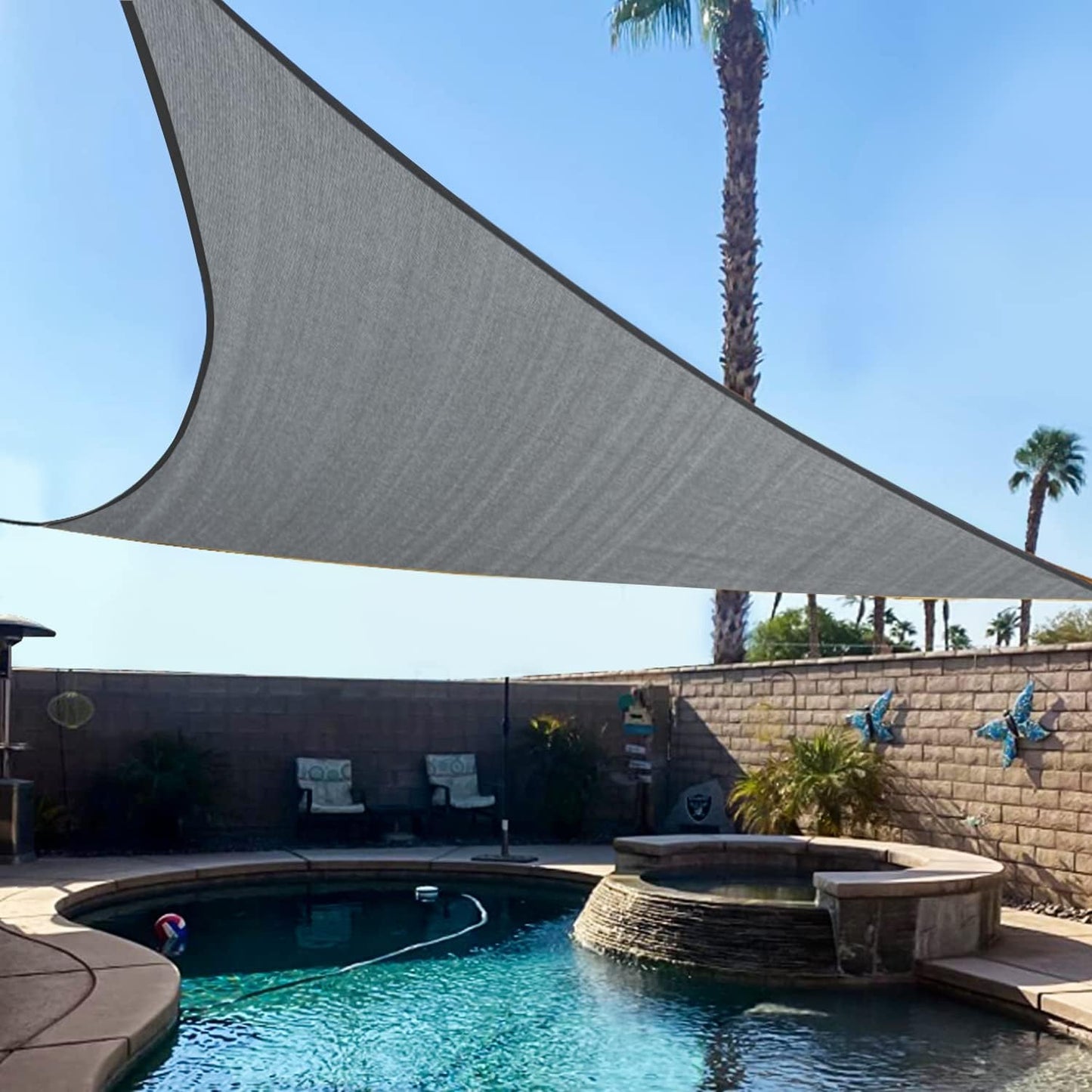 Sun Shade Sail Curved 20'X26' Dark Gray Rectangle Outdoor Shade Cover UV Blovk Canopy for Patio Garden Backyard Heavy Duty Permeable 185GSM (We Make Custom Size)