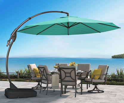 12 FT Sunbrella Cantilever Umbrella with Base Outdoor Aluminum Offset – SpaChemGuy 12 FT Sunbrella Cantilever Umbrella with Base Outdoor Aluminum Offset – SpaChemGuy