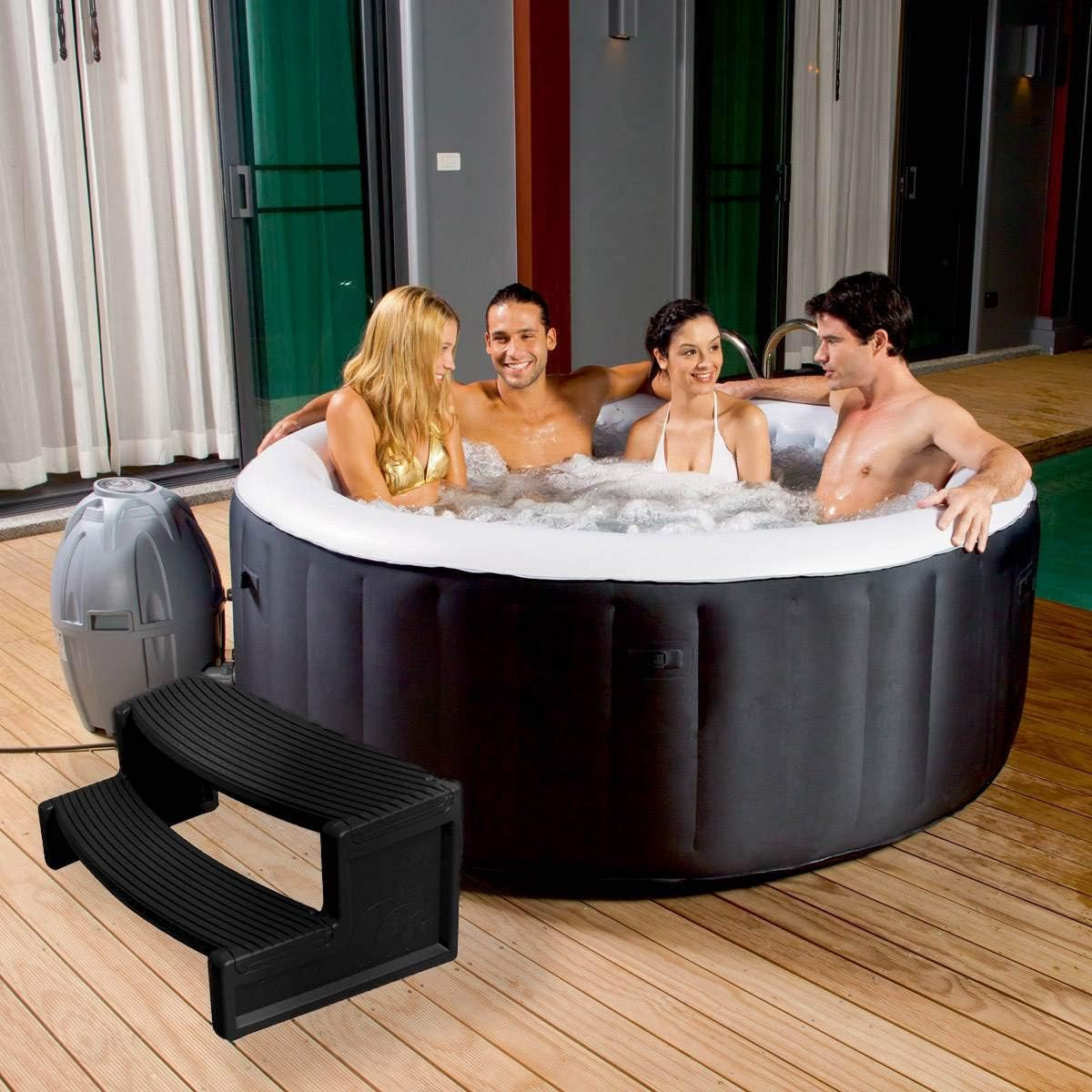 Plastics Resin Multi Purpose Spa and Hot Tub Handi-Step Steps, Black