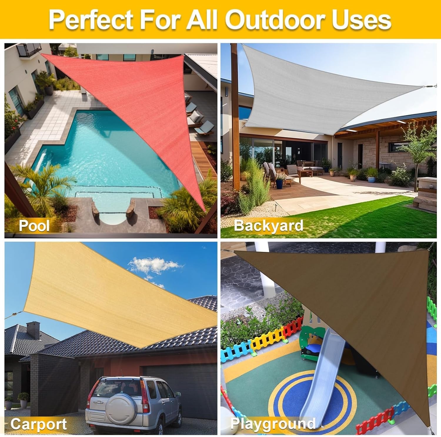 Sun Shade Sail Curved 20'X26' Dark Gray Rectangle Outdoor Shade Cover UV Blovk Canopy for Patio Garden Backyard Heavy Duty Permeable 185GSM (We Make Custom Size)