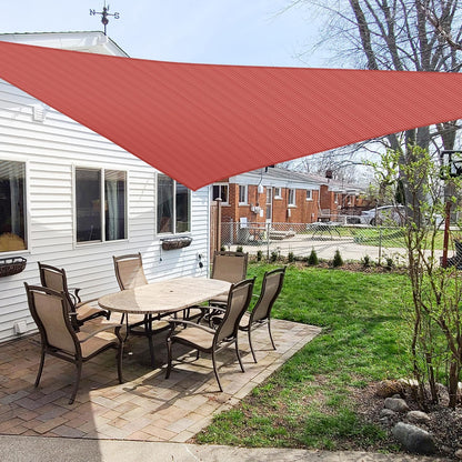 26' X 26' X 26' Sun Shade Sail Triangle Outdoor Canopy Cover UV Block for Backyard Porch Pergola Deck Garden Patio (Red)