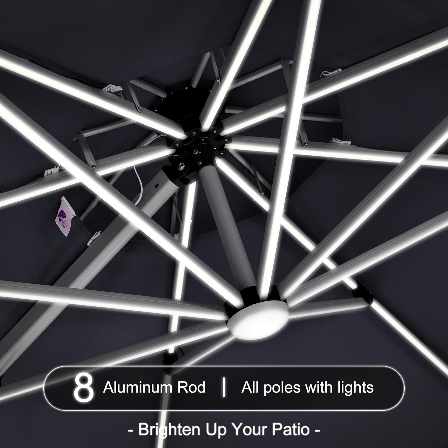 10Ft Solar Powered LED Patio Umbrella Outdoor round Umbrella Large Can – SpaChemGuy 10Ft Solar Powered LED Patio Umbrella Outdoor round Umbrella Large Can – SpaChemGuy