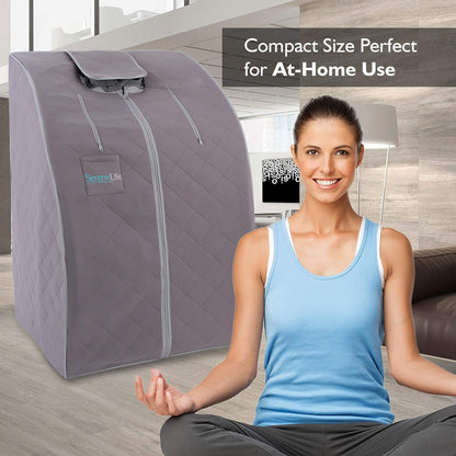 Portable Infrared Home Spa | One Person Sauna | with Heating Foot Pad and Portable Chair