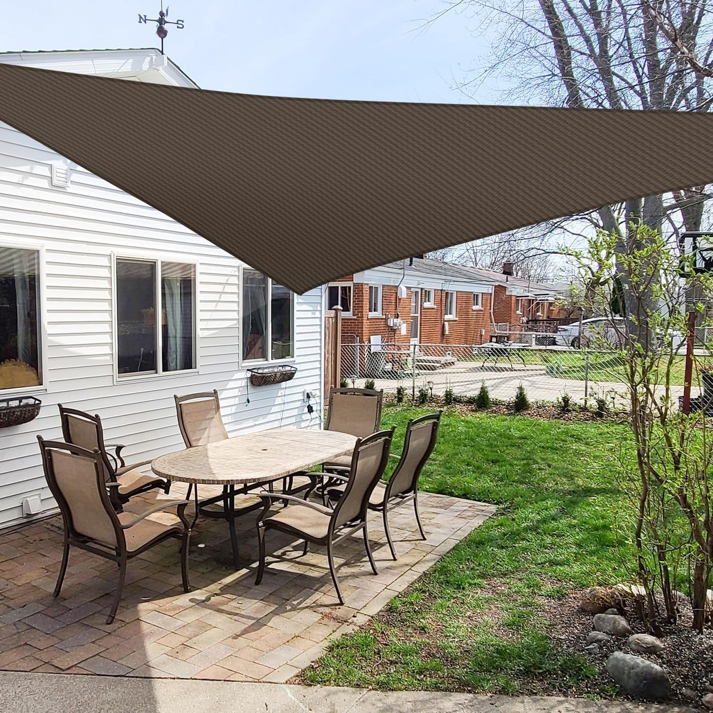 26' X 26' X 26' Sun Shade Sail Triangle Outdoor Canopy Cover UV Block for Backyard Porch Pergola Deck Garden Patio (Red)