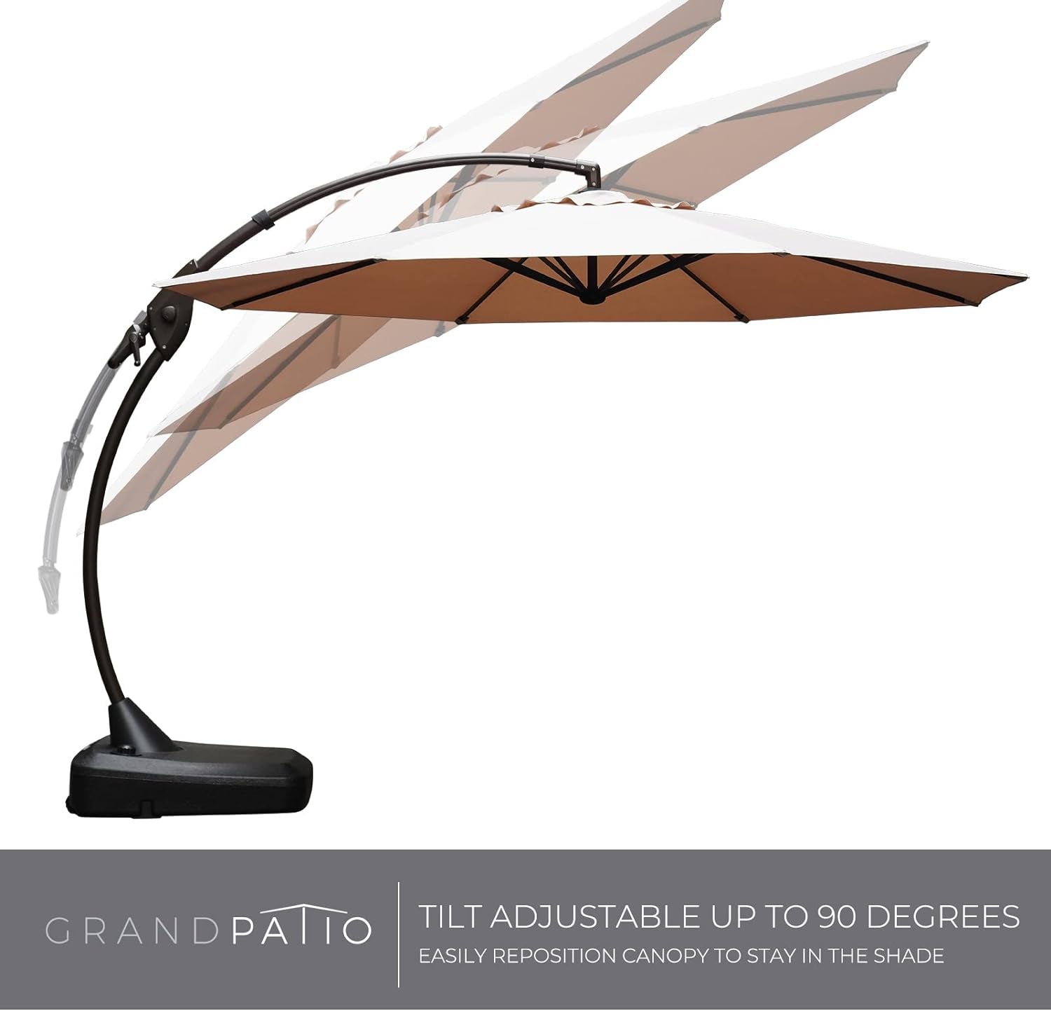 12 FT Sunbrella Cantilever Umbrella with Base Outdoor Aluminum Offset – SpaChemGuy 12 FT Sunbrella Cantilever Umbrella with Base Outdoor Aluminum Offset – SpaChemGuy