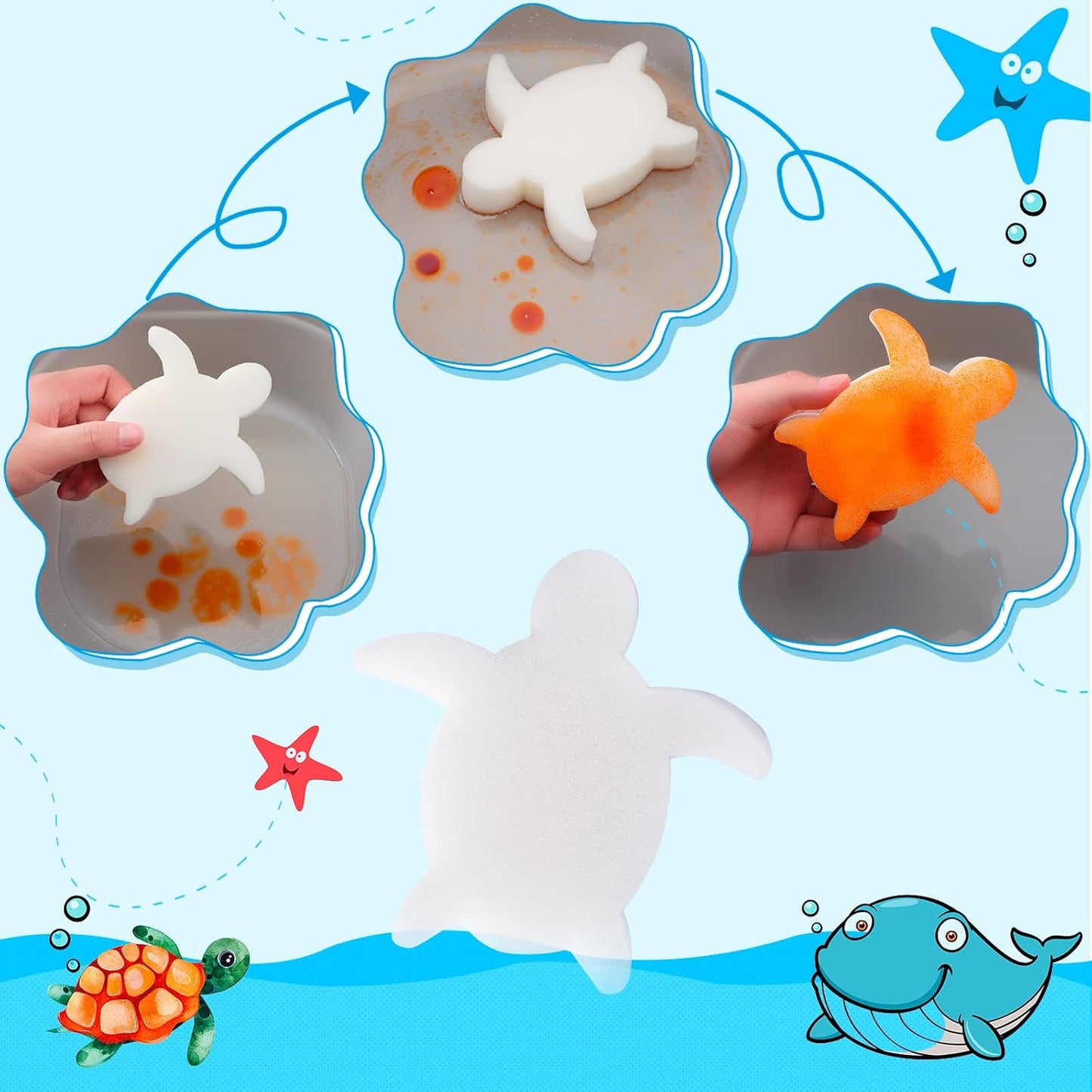 25 Pcs Oil Absorbing Sponge for Hot Tub Swimming Pool and Spa Hot Tub Accessories Oil Absorbing Sponge Remover Octopus Turtle Oil Scum Absorbing Filter Sponge(White)