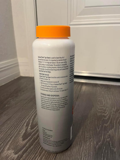 22338 Spa Down, Ph Reducer for Hot Tubs and Spas, Prevents Scaling and Clouding, Compatible with Various Sanitizers, 2.5Lbs