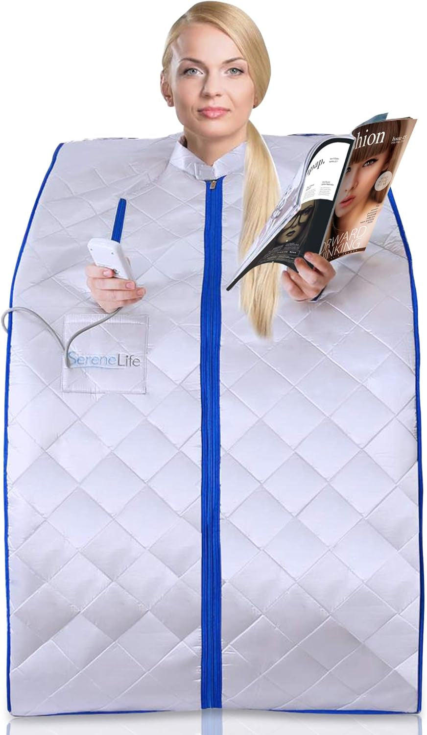 Portable Infrared Home Spa | One Person Sauna | with Heating Foot Pad and Portable Chair