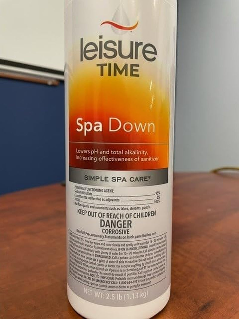 22338 Spa Down, Ph Reducer for Hot Tubs and Spas, Prevents Scaling and Clouding, Compatible with Various Sanitizers, 2.5Lbs