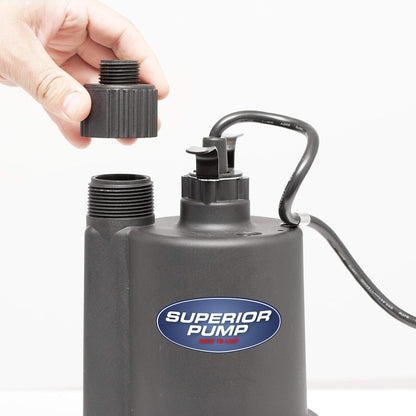 91250 1800GPH Thermoplastic Submersible Utility Pump with 10-Foot Cord, 1/4 HP