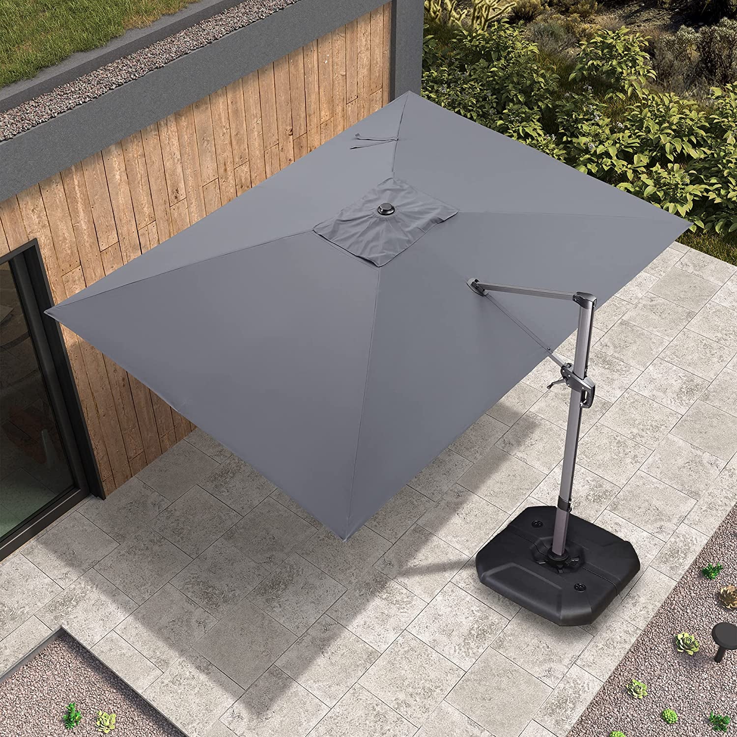 9 Feet Patio Umbrella Outdoor Cantilever Square Umbrella Aluminum Offs – SpaChemGuy