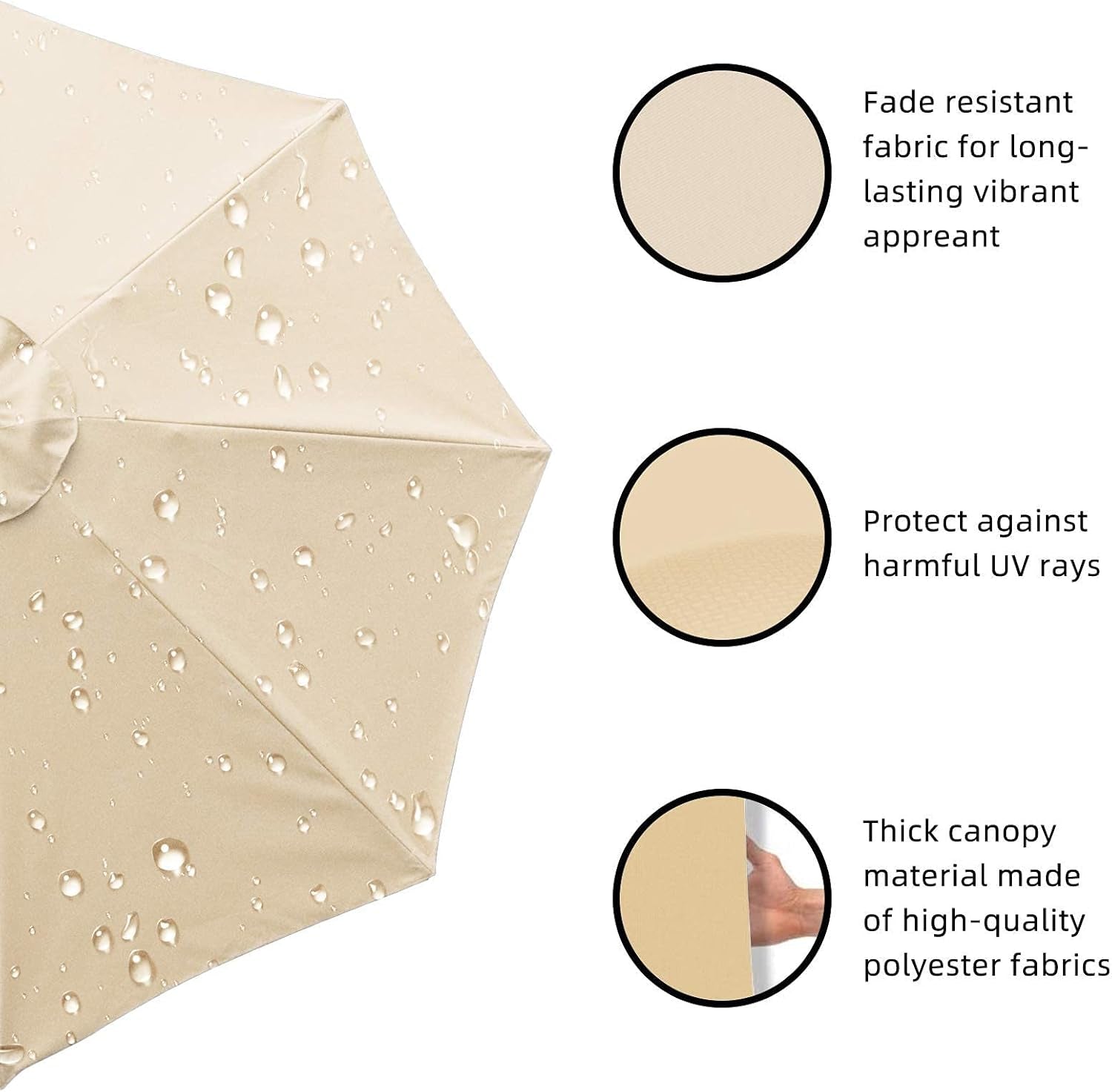 10Ft Solar LED Offset Patio Umbrella,8 Ribs-Cantilever Hanging Umbrellas,Polyester Shade with Crank & Cross Bases,32 LED Lights Umbrella-Beige