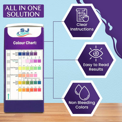 7 in 1 Pool & Spa Test Strips | Pool Water Testing Kit Hot Tub Test Strips Detects Ph, Chlorine, Bromine, Hardness, Alkalinity, Cyanuric Acid | Spa Test Strips for Hot Tub |100 Pool Testing Strips