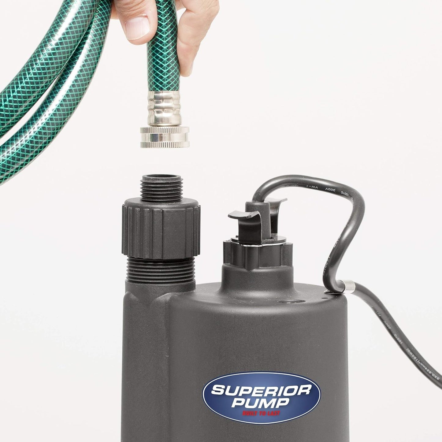 91250 1800GPH Thermoplastic Submersible Utility Pump with 10-Foot Cord, 1/4 HP